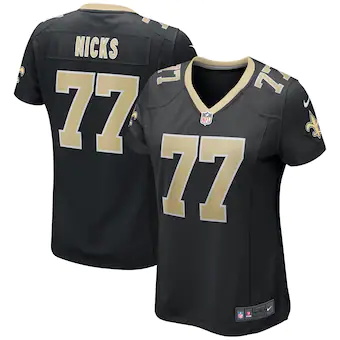 womens nike carl nicks black new orleans saints game retire